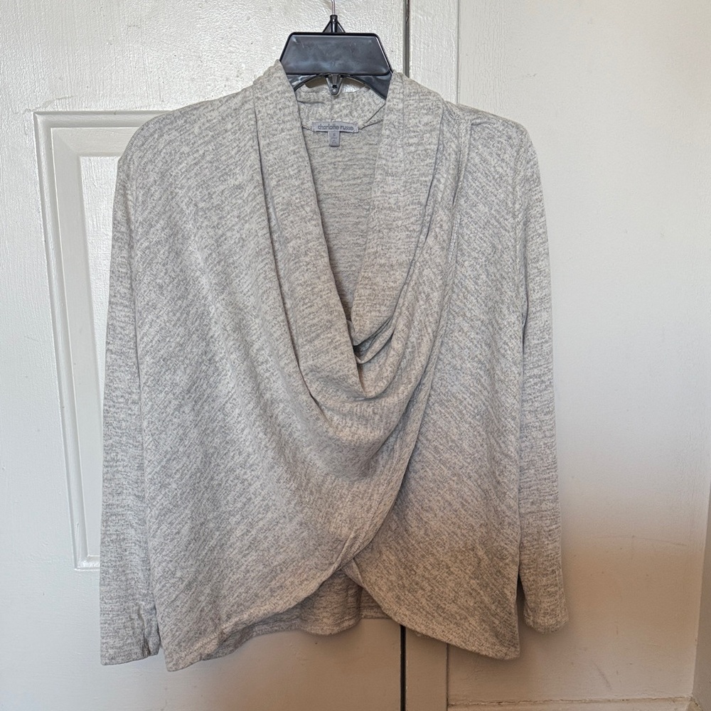 Charlotte Russe Light Gray Cowl Neck Sweater